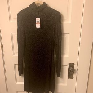 Michael Michael Kors black/gold turtleneck sweater dress